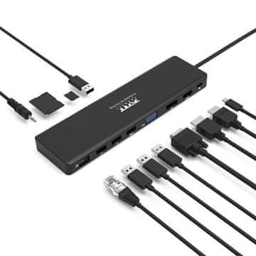 Port Designs priklopna postaja, USB-C, potovalna, 100W (901906-W)