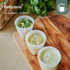 Babymoov sklede s pokrovi BIO 8x 180ml + 8x 250ml