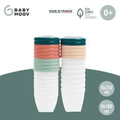 Babymoov sklede s pokrovi BIO 8x 180ml + 8x 250ml