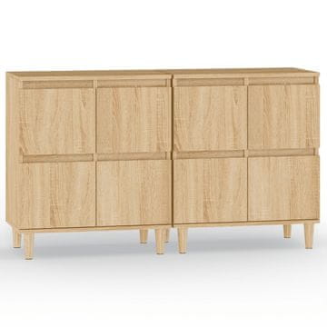 Vidaxl Komoda 2 kosa dimljeni hrast 60x35x70 cm inženirski les