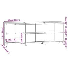 Vidaxl Komoda 3 kosa siva sonoma 60x35x70 cm inženirski les
