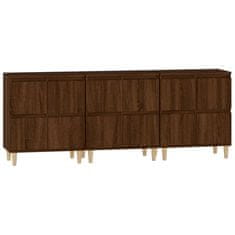 Vidaxl Komoda 3 kosa rjav hrast 60x35x70 cm inženirski les