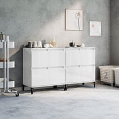 Vidaxl Komoda 2 kosi visok sijaj bela 60x35x70 cm inženirski les