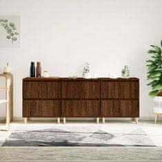 Vidaxl Komoda 3 kosa rjav hrast 60x35x70 cm inženirski les