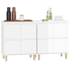 Vidaxl Komoda 2 kosi visok sijaj bela 60x35x70 cm inženirski les