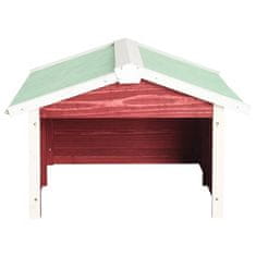 Vidaxl Garaža za robotsko kosilnico 72x87x50 cm rdeča in bela lesena