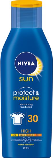 Nivea Sun vlažilno mleko Protect & Moisture ZF30, 200 ml