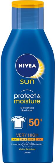 Nivea Sun vlažilno mleko Protect & Moisture ZF50, 200 ml