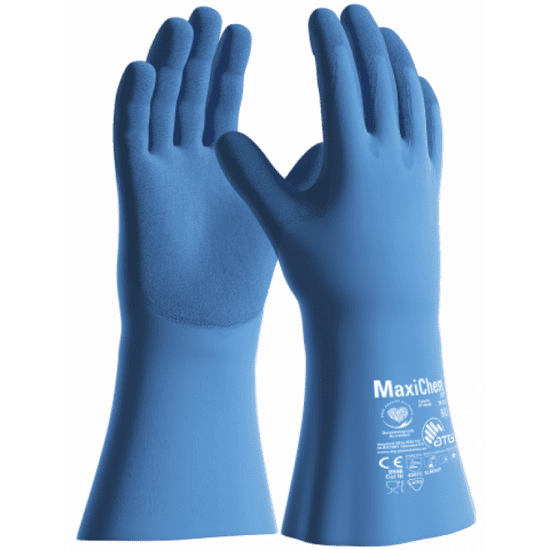 ATG Gloves Dolge lateks rokavice ATG MaxiChem Cut modre 35 cm