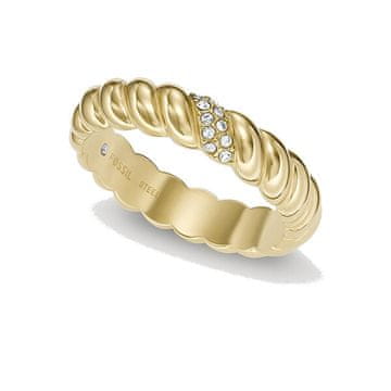 Fossil Eleganten pozlačen prstan s kristali Vintage Twist JF04171710