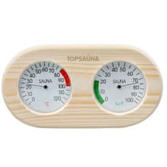 Leseni termometer z higrometrom za savno - Bor