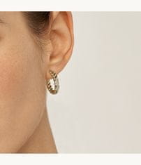 Fossil Elegantni pozlačeni obročasti uhani s kristali Vintage Twist JF04170710
