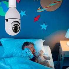 Netscroll Varnostna kamera v obliki žarnice, 360° pokritost, nočni vid in zaznavanje gibanja, zvočnik in mikrofon, upravljanje preko applikacije, standardni navoj, ViewCamera