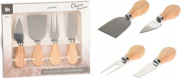 shumee Set jeklenih nožev za sir in prigrizke, 4 kosi