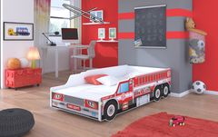 nabbi Otroška postelja z vzmetnico Lorry 80x160 cm - rdeče/bela