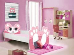 nabbi Otroška postelja z vzmetnico Pinkie 80x160 cm - bela/roza
