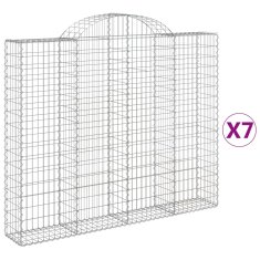 Vidaxl Obokane gabion košare 7 kosov 200x30x160/180cm pocinkano železo