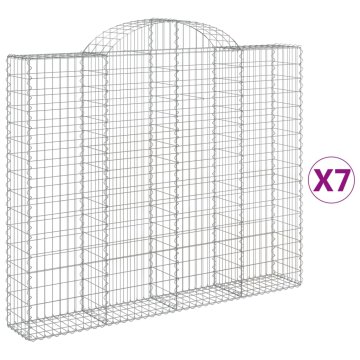 Vidaxl Obokane gabion košare 7 kosov 200x30x160/180cm pocinkano železo
