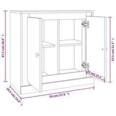 Vidaxl Komoda bela 70x35,5x67,5 cm inženirski les