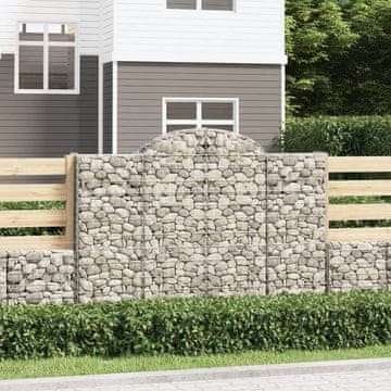 shumee Obokane gabion košare 14kosov 200x30x140/160cm pocinkano železo