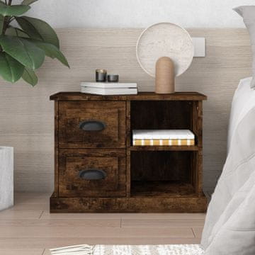 Vidaxl vidaXL Nočna omarica dimljen hrast 60x35,5x45 cm