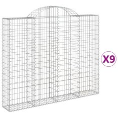 Vidaxl Obokane gabion košare 9 kosa 200x30x160/180 cm pocinkano železo