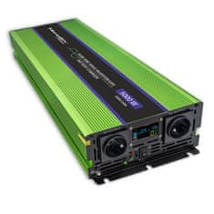 Qoltec Monolith napetostni pretvornik | Polnjenje baterij | UPS | 2500 W | 5000 W | 12 V do 230 V | Čisti sinus | LCD