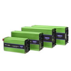 Qoltec Monolith napetostni pretvornik | Polnjenje baterij | UPS | 2000 W | 4000 W | 12 V do 230 V | Čisti sinus | LCD