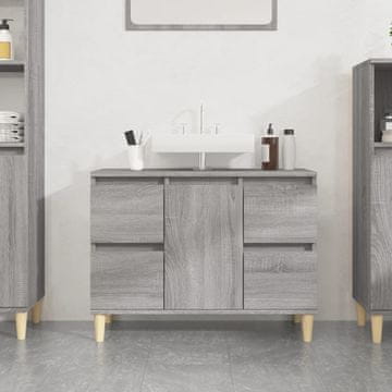 Vidaxl vidaXL Omarica za umivalnik, siva, hrast sonoma, 80x33x60 cm