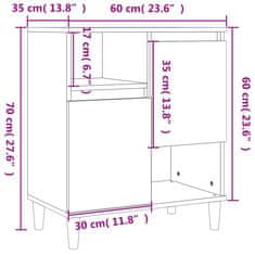 Vidaxl Komoda 3 kosa dimljeni hrast 60x35x70 cm inženirski les