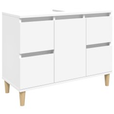 Vidaxl Omarica za umivalnik bela 80x33x60 cm inženirski les