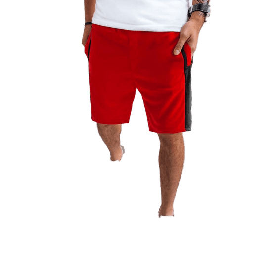 Dstreet Moška trenirka kratke hlače BRUNO rdeče sx2272