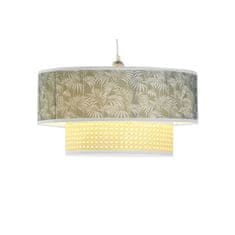DKD Home Decor Stropna luč DKD Home Decor Naravna Črna Poliester Bela Zelena 40 W 50 W (46 x 46 x 25 cm)