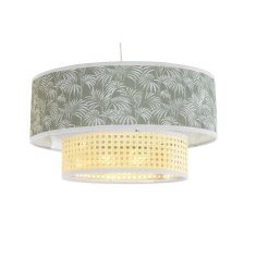 DKD Home Decor Stropna luč DKD Home Decor Naravna Črna Poliester Bela Zelena 40 W 50 W (46 x 46 x 25 cm)