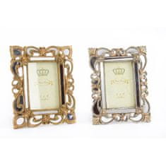 DKD Home Decor Foto okvir DKD Home Decor 19 x 2 x 25 cm Srebrna zlata smola Shabby Chic (2 enoti)