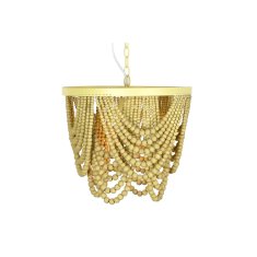 DKD Home Decor Stropna luč DKD Home Decor Kovina Rjava Rumena 50 W MDF Les (35 x 35 x 95 cm)