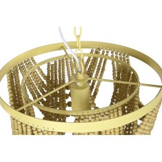 DKD Home Decor Stropna luč DKD Home Decor Kovina Rjava Rumena 50 W MDF Les (35 x 35 x 95 cm)