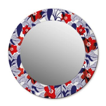 tulup.si Okroglo okrasno ogledalo Filodendron in rdeče cvetje