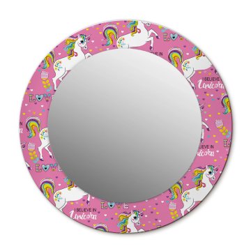 tulup.si Okroglo stensko okrasno ogledalo Čarobni samorog