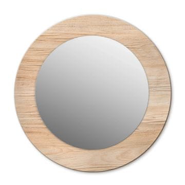 tulup.si Okroglo okrasno ogledalo Lesena tekstura