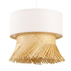 DKD Home Decor Stropna svetilka DKD Home Decor Poliester Bambus (40 x 40 x 39 cm)