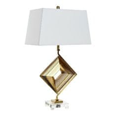 DKD Home Decor Namizna svetilka DKD Home Decor Bela Poliester Kovina Kristal 220 V Zlata 60 W (43 x 25 x 75 cm)