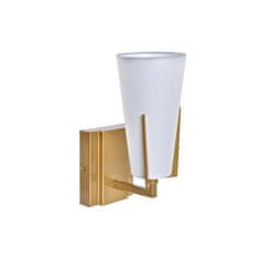 DKD Home Decor Stenska svetilka DKD Home Decor 25W Golden Metal Polyester White 220 V (12 x 14 x 25 cm)
