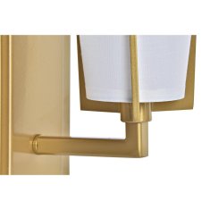 DKD Home Decor Stenska svetilka DKD Home Decor 25W Golden Metal Polyester White 220 V (12 x 14 x 25 cm)