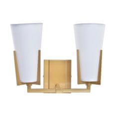 DKD Home Decor Stenska svetilka DKD Home Decor Crystal Golden Metal Polyester White (30 x 18 x 23 cm)