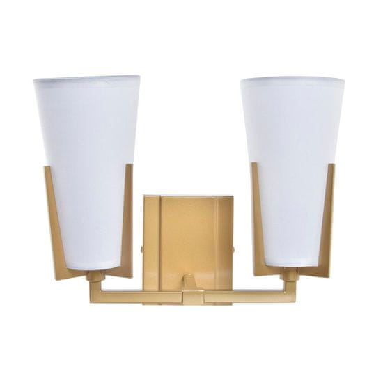 DKD Home Decor Stenska svetilka DKD Home Decor Crystal Golden Metal Polyester White (30 x 18 x 23 cm)