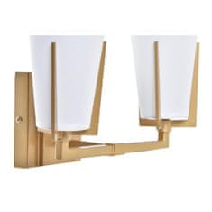 DKD Home Decor Stenska svetilka DKD Home Decor Crystal Golden Metal Polyester White (30 x 18 x 23 cm)