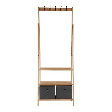 Kipit Stojalo za klobuke Siva rjava lesena tkanina (40,5 x 175 x 67 cm)