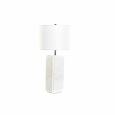 DKD Home Decor Namizna svetilka DKD Home Decor Beli poliester Kovina Marmor 220 V 50 W (33 x 33 x 65 cm)