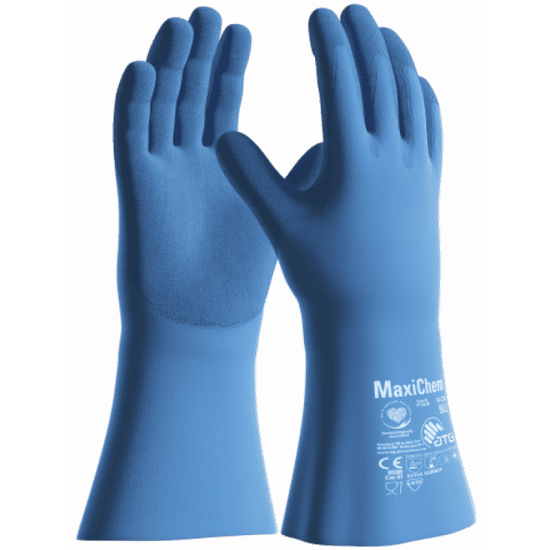 ATG Gloves Dolge lateks rokavice ATG MaxiChem Latex modre 35 cm